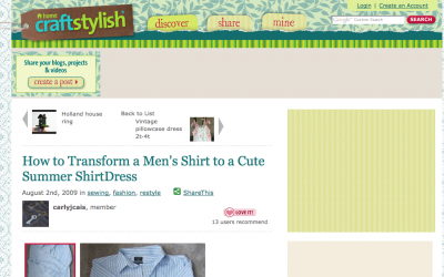 My ShirtDress Tutorial’s Been All Over the WWW!