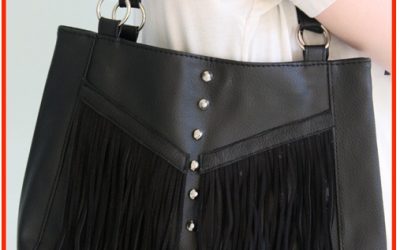 DIY Studded Fringed Leather Biker Handbag