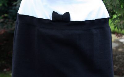 DIY: Chanel-Style Black-and-White Cape (from Two Sweatshirts)
