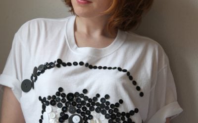 DIY Avant-Garde Artistic Button-Embellished Top