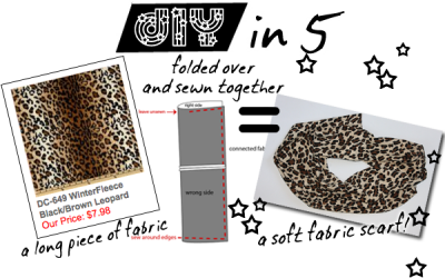 DIY in 5: Fabric Leopard Scarf