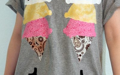 DIY: Happy Ice Cream Face Applique Tee…An Alternative to a Screenprint
