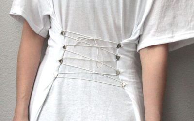 DIY: Corseted White T-Shirt or What to Do with the BF’s old T-shirts #2