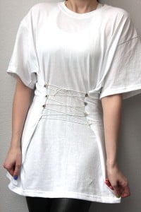 corseted white tee