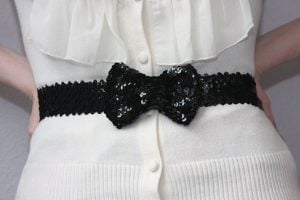 sequin bow belt