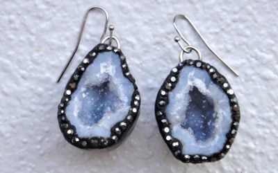 DIY Sparkly Geode Earrings