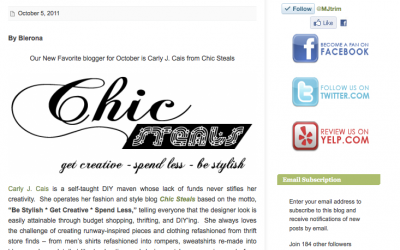 I’m so Excited to Announce that I am M&J Trimming’s Blogger of the Month!