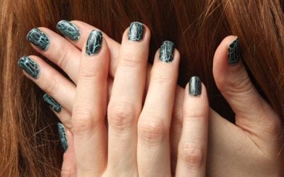 Spooky Spiderweb Nails with Crackle Nail Polish