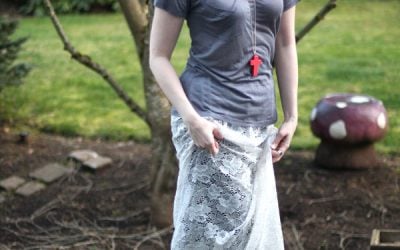 3.26.12 Outfit: DIY Maxi Lace Skirt and Coral Cross