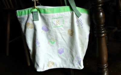 DIY Stenciled Convertible Shopping Tote/Backpack for Martha Stewart Mother’s Day by Plaid