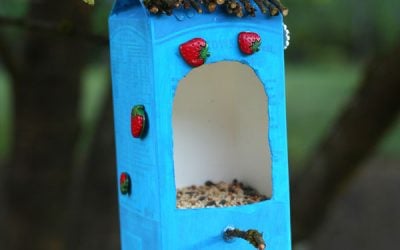 Kiddie Craft: DIY Milk Carton Bird Feeder from Parents Magazine