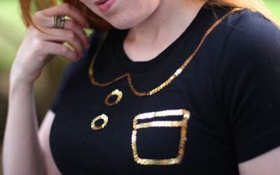 DIY: Sequin Trompe L’Oeil Peter Pan Collar T-Shirt