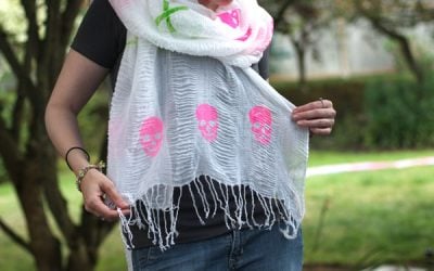 DIY Skull-Print Scarf with Simply Spray Stencil Spray Paint