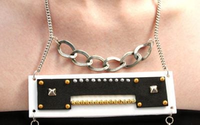 DIY Mixed Media Bib Necklace with Tulip Beads in a Bottle