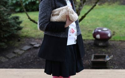 Outfit 1.09.13: Rhinestones and Roses…in the Rain