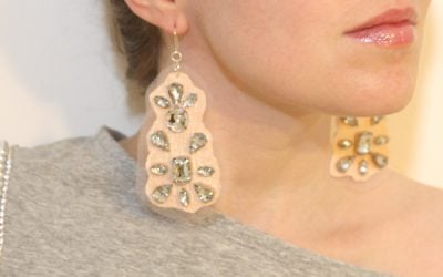 DIY Gossip Girl-Inspired Mesh Rhinestone Earrings