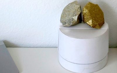 DIY Paper Glitter Diamond Duo Paperweights
