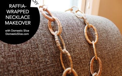 DIY Raffia-Wrapped Necklace Makeover by Kate Snyder of Dometic Slice