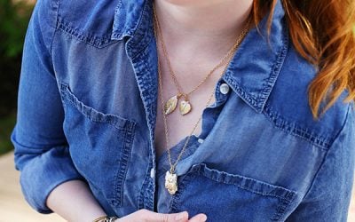 DIY Owl and Leaves Epoxy Clay Gold Leaf Charm Necklace
