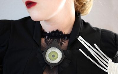 DIY Spooky Gothic Decoupage Eyeball Brooch for Halloween with Martha Stewart Crafts