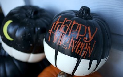 DIY Stenciled Halloween Pumpkins