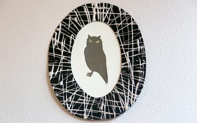 DIY Webby Frame Glow-in-the-Dark Owl Picture