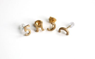 DIY Alphabet Pasta Stud Earrings for We Heart This
