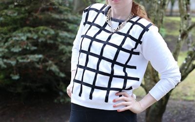 DIY Windowpane Print Sweatshirt