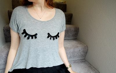 DIY Vinyl Eyelash Applique T-Shirt