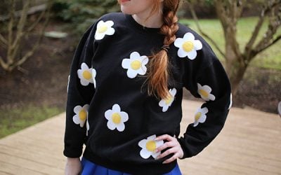 DIY Daisy-Print Applique Sweatshirt
