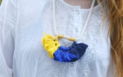 DIY Anthropologie Colorful Summer Tassel Necklace