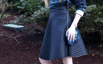 DIY Quilted Vinyl Midi Skirt
