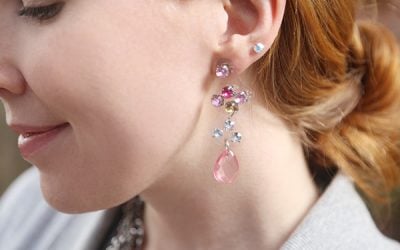 DIY Illusion Jeweled Rhinestone Chandelier Earrings