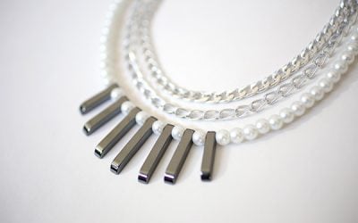 DIY Pearl and Chain Spike Choker (and How to Finish a Necklace with Crimp Beads)