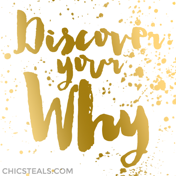 Discover Your WHY gold typography quote