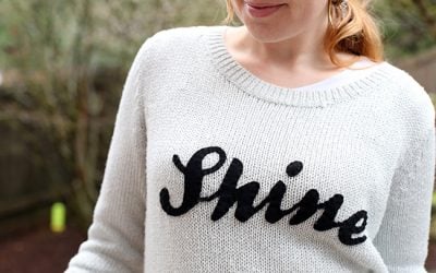DIY: Shine Word Sweater AKA How to Cover Up a Stain on Your Sweater