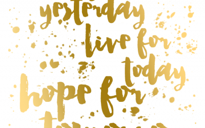 Inspiration: Learn from Yesterday Gold Typography Quote
