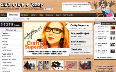 Featured as a “Crafty Superstar” on Cut Out + Keep!
